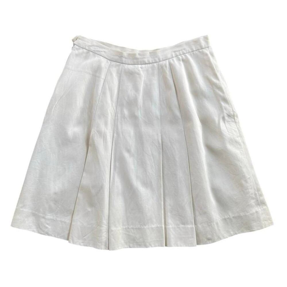 TALBOTS Vtg 90s/Y2K Light Khaki Pleated Mini Skirt Light Academia Preppy Sz 2